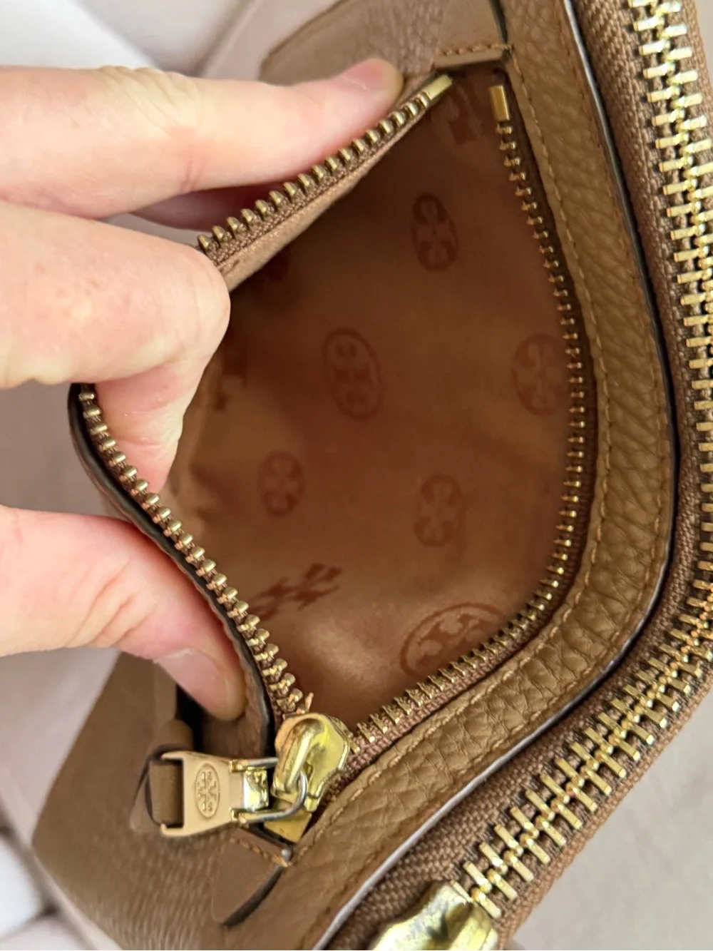 Tory Burch brown pebbled
